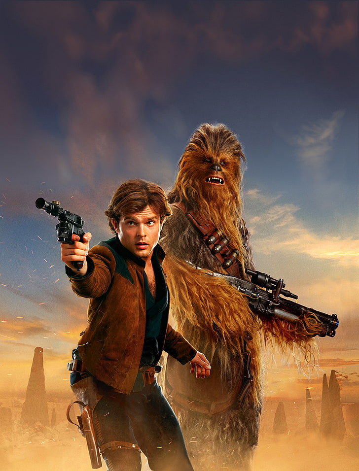 Solo: A Star Wars Story, Chewbacca, Alden Ehrenreich, Han Solo, HD wallpaper