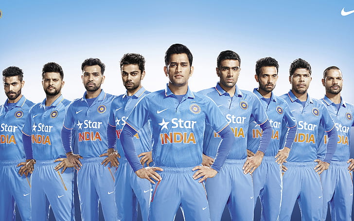 Cricket Team India, squad, pose, nike, HD wallpaper