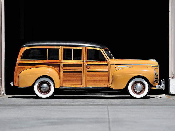 1940, deluxe, plymouth, retro, stationwagon, HD wallpaper