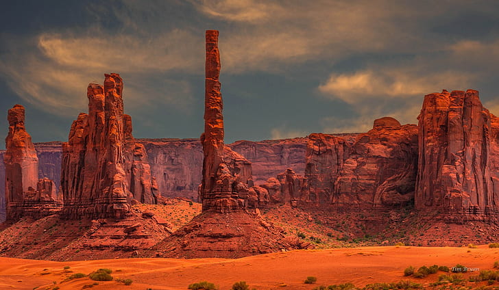 southwest, USA, Monument Valley, landscape, mountains, HD wallpaper