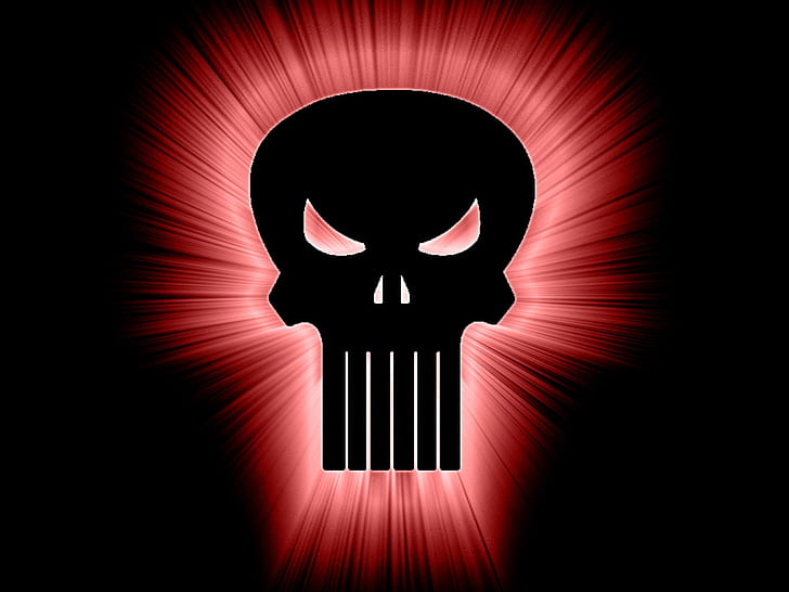glowing pink punisher Abstract Other HD Art, skull
