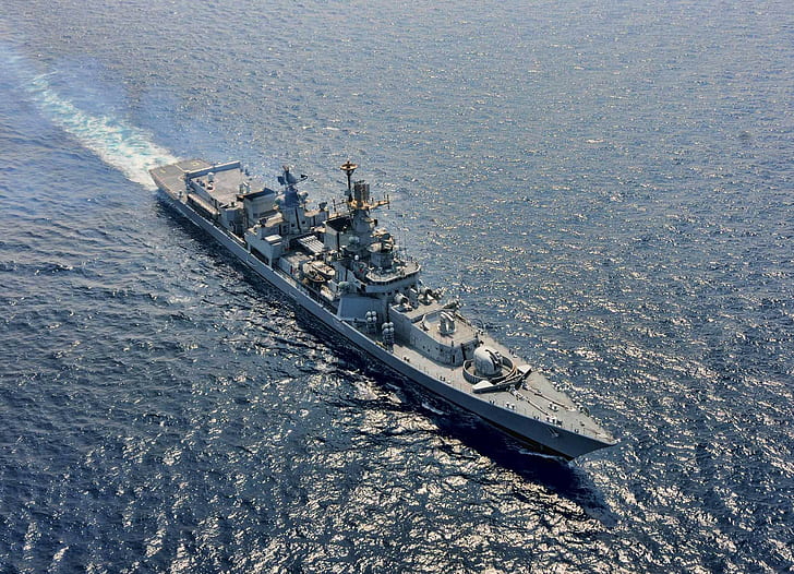 warship, Destroyer, Delhi Class, Indian-Navy, HD wallpaper