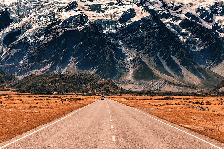 brown and black area rug, road, mountains, scenics - nature, landscape, HD wallpaper