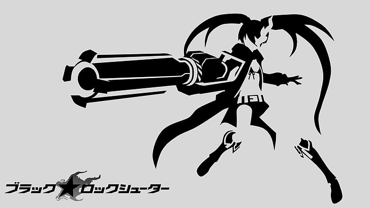 Black Rock Shooter, Kuroi Mato, anime, minimalism, simple background, HD wallpaper