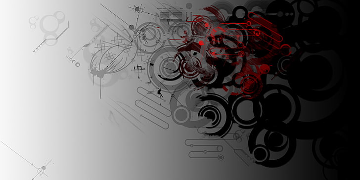 black and red circles digital wallpaper, Abstraction, Nicholas Black, HD wallpaper
