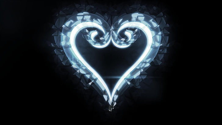gray and white heart illustration, Kingdom Hearts, shape, human body part, HD wallpaper
