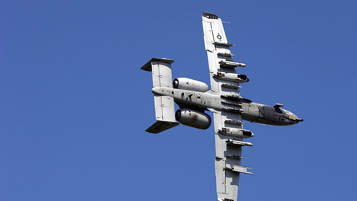 white jet fighter, military aircraft, airplane, jets, sky, Fairchild Republic A-10 Thunderbolt II, HD wallpaper
