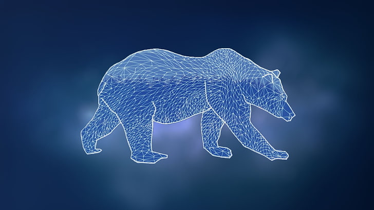 bears, blurred, blue, grid, studio shot, blue background, colored background, HD wallpaper