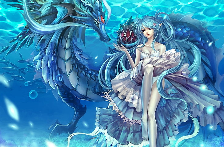 Illustrations by He Lu | Art and Design | Anime art beautiful, Dragon  artwork, Beautiful fantasy art