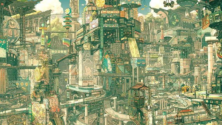 anime, jigsaw puzzle, game, map, circuit board, representation