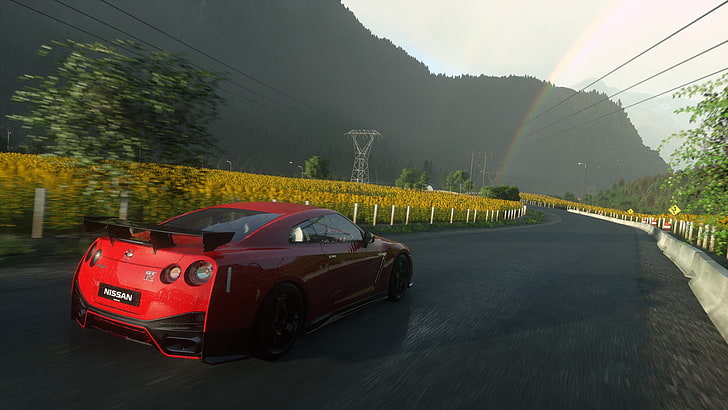 red coupe, Driveclub, car, Nissan GTR, transportation, mode of transportation, HD wallpaper