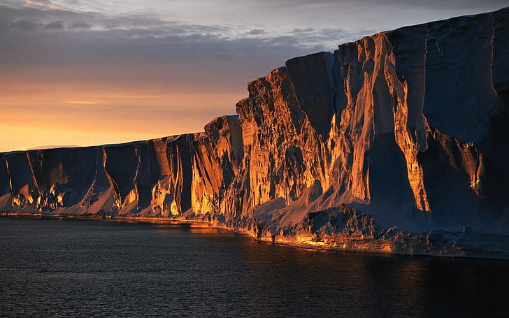 coast, iceberg, Arctic, Antarctica, water, cliff, landscape, HD wallpaper