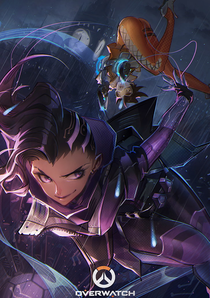 HD wallpaper: sombra, overwatch, tracer, jumping, artwork, smiling, Games |  Wallpaper Flare