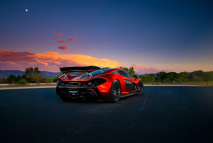 Hd Wallpaper Red And Black Mclaren P1 Coupe Orange Front Sunset Death Wallpaper Flare