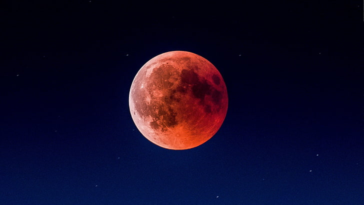 Lunar eclipse, Blood Moon, space, astronomy, night, sky, full moon, HD wallpaper