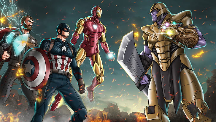 The Avengers, Avengers EndGame, Captain America, Infinity Gauntlet, HD wallpaper