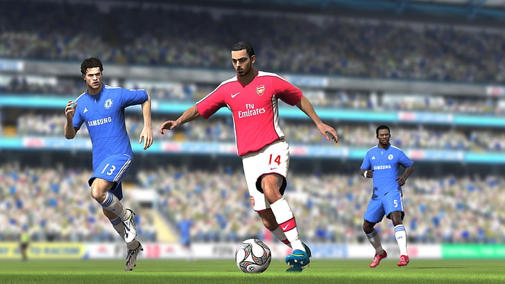 soccer game play digital wallpaper, FIFA, Arsenal London, Chelsea FC
