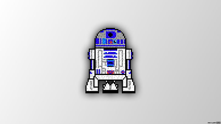 Star Wars R2-D2 illustration, Trixel, pixel art, pixels, robot
