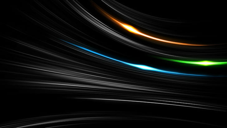 abstract, black background, blue, digital art, Glowing, Green