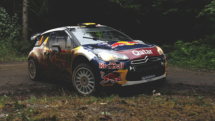 Citroen Rally Race Car Red Bull HD, cars, HD wallpaper