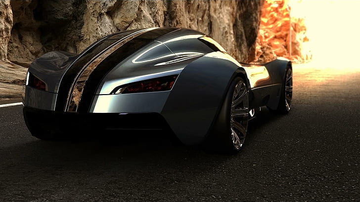 HD wallpaper: 2025 Bugatti Aerolithe Concept 2, black and grey car