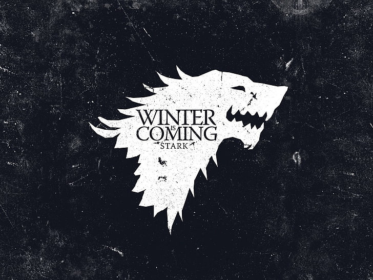 Winter is Coming Stark wallpaper, black, crest, direwolf, game