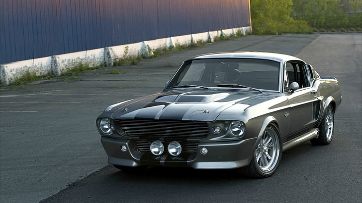 gray Ford Mustang coupe, Shelby, GT500, Eleanor, 1967, Muscle Car