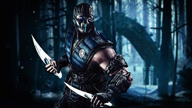 man holding dagger digital wallpaper, Mortal Kombat, Sub Zero, HD wallpaper