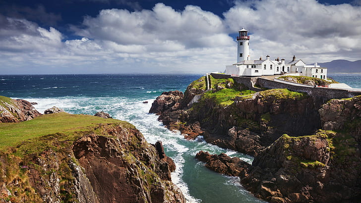 cape, fanad peninsula, ireland, fanad head lighthouse, tower, HD wallpaper