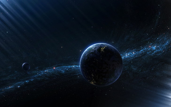 earth  screensaver, space, star - space, night, planet - space, HD wallpaper