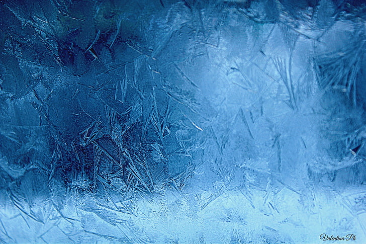 blue and white textile, frost, cold temperature, textured, backgrounds