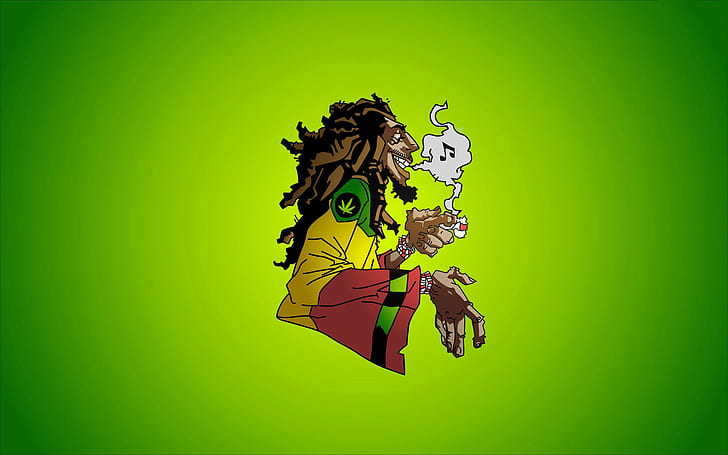 music, smoke, Bob Marley, Jamaica, marijuana, reggae, dreadlocks, HD wallpaper