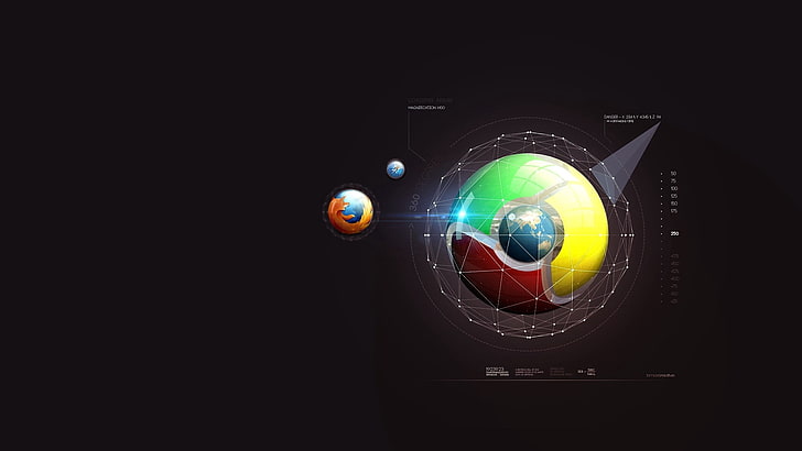 Google Chrome logo, firefox, system, scheme, browsers, vector, HD wallpaper