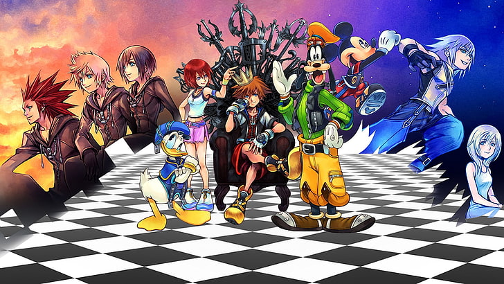 kingdom hearts high resolution  widescreen, group of people, HD wallpaper