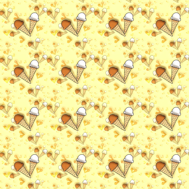 pattern, texture, ice cream, yellow, full frame, backgrounds