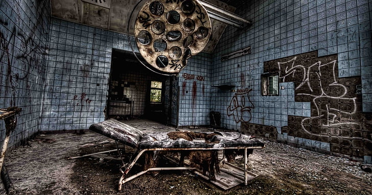 black and gray metal frame padded armchair, HDR, abandoned, Chernobyl, HD wallpaper