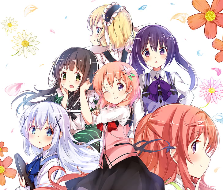anime, anime girls, Gochuumon wa Usagi Desu ka, Gochuumon wa Usagi Desu ka?, HD wallpaper