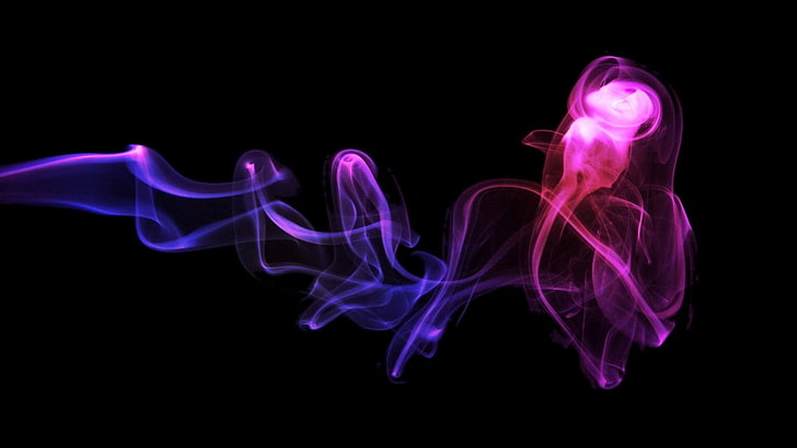 pink and purple ash digital wallpaper, smoke, abstract, colorful