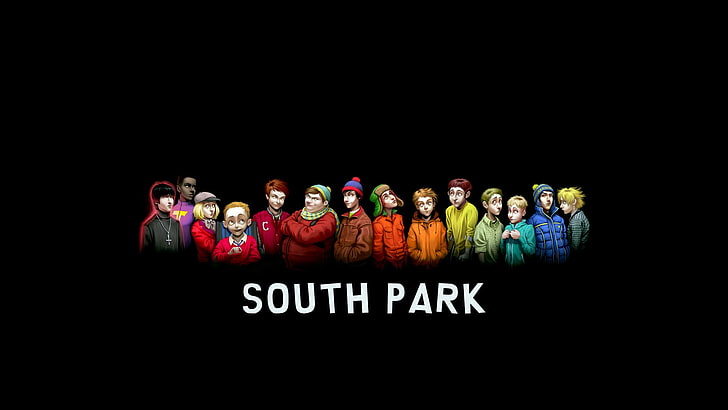 South Park wallpaper, humor, minimalism, simple background, studio shot, HD wallpaper