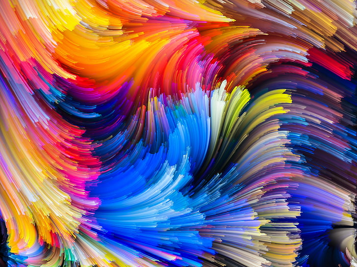 HD wallpaper: abstract painting, colors, colorful, rainbow, splash ...