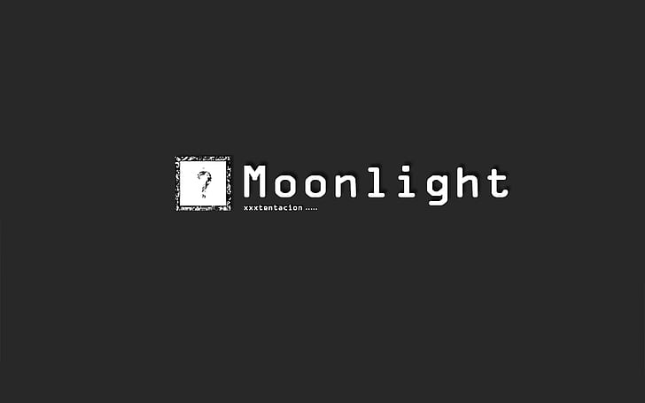 XXXTENTACION, moonlight, simple background, typography