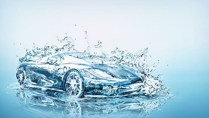 HD wallpaper: Water car, silver coupe, artistic, 1920x1080 | Wallpaper Flare