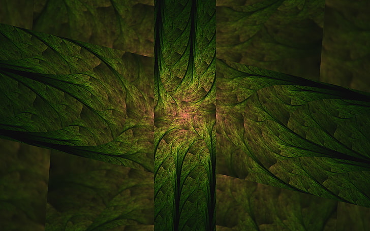 abstract, fractal, digital art, green color, growth, plant