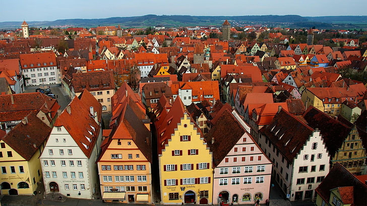 european, rothenburg, town, germany, houses, buildings, cityscape