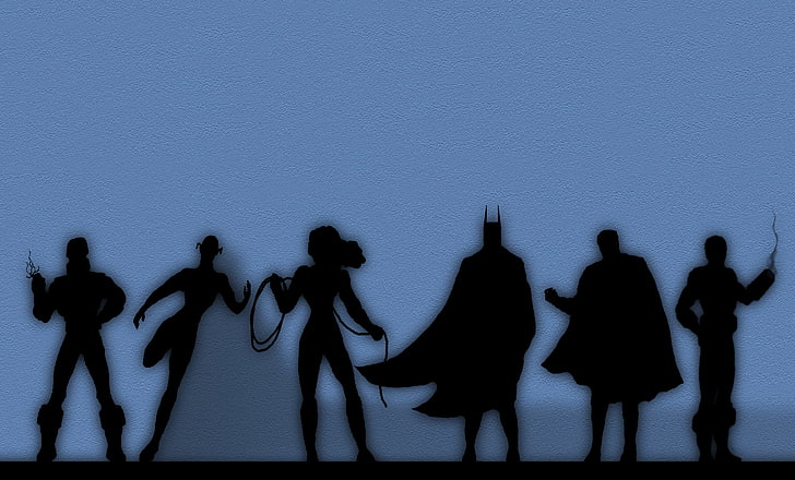 Nuclear (JLA), silhouette, Justice League, group of people, HD wallpaper