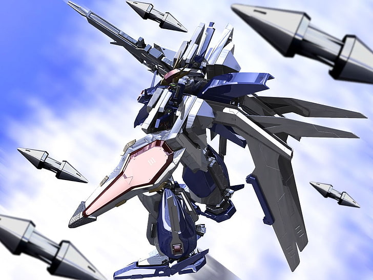 anime, Mobile Suit Gundam, sky, low angle view, air vehicle