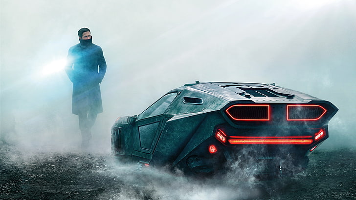 black sports car, Blade Runner 2049, Ryan Gosling, movies, mode of transportation