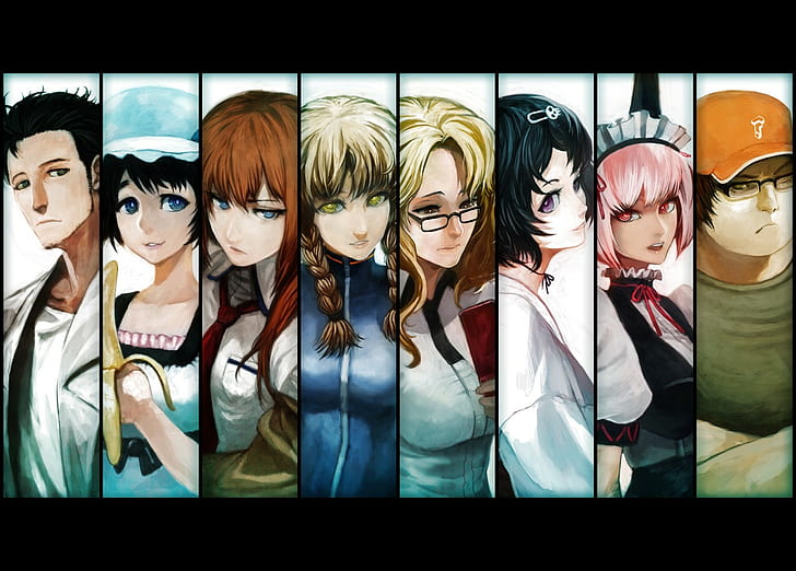 anime, Steins;Gate, Okabe Rintarou, Shiina Mayuri, Makise Kurisu, HD wallpaper