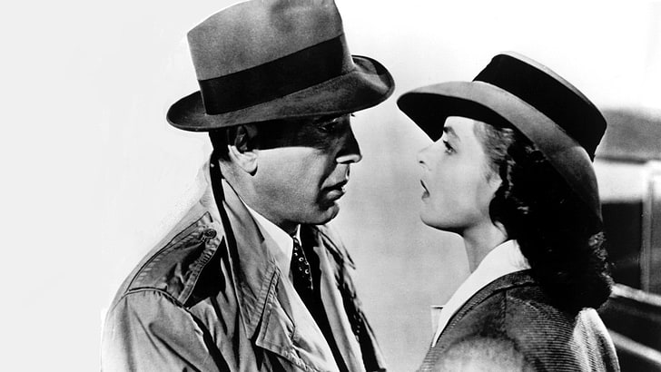 movies, Casablanca, Humphrey Bogart, Ingrid Bergman, headshot, HD wallpaper