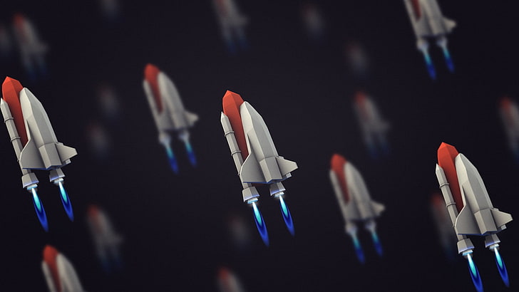 white space shuttle illustration, space shuttle illustration, HD wallpaper